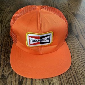 VINTAGE CHAMPION Spark Plugs Snapback Trucker Cap Embroidered Patch Work Wear